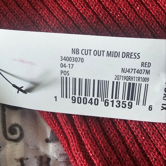 NWT No Boundaries Red Ribbed Cut Out Midi Dress Size XL (15-17) Jr - Picture 11 of 11